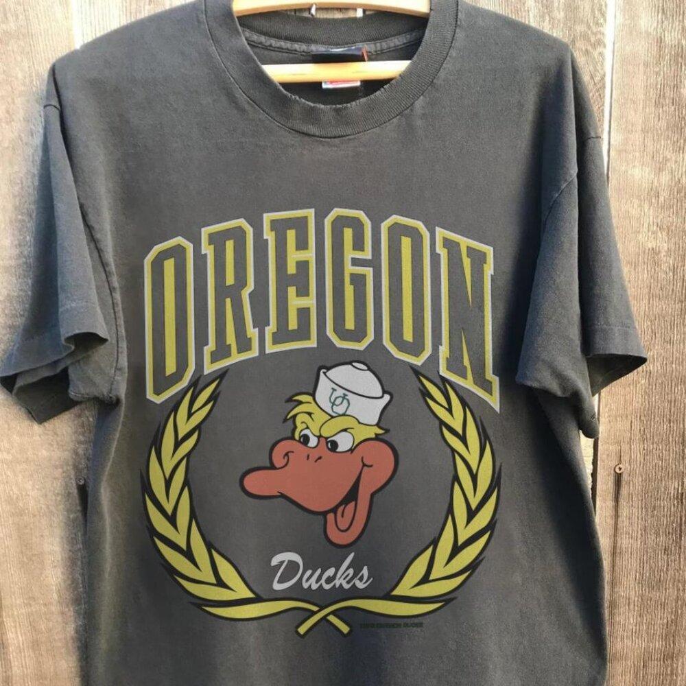 80S Oregon Ducks  T Green Supers University U Of O Eugene Sport Shirt